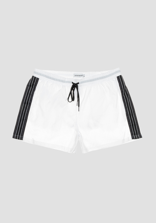 SLIM-FIT SWIMMING TRUNKS IN TECHNICAL FABRIC WITH SIDE BANDS - Logo Mania | Antony Morato Online Shop