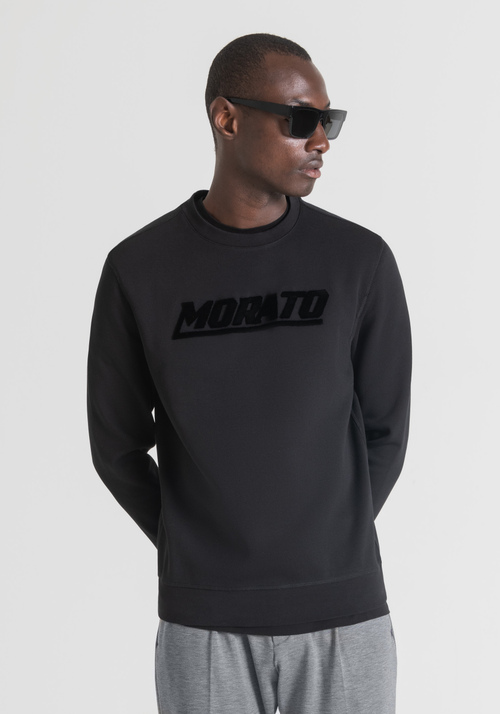 REGULAR-FIT CREW-NECK SWEATSHIRT IN COTTON BLEND WITH EMBROIDERED LOGO ON THE CHEST - Preview FW22 | Antony Morato Online Shop
