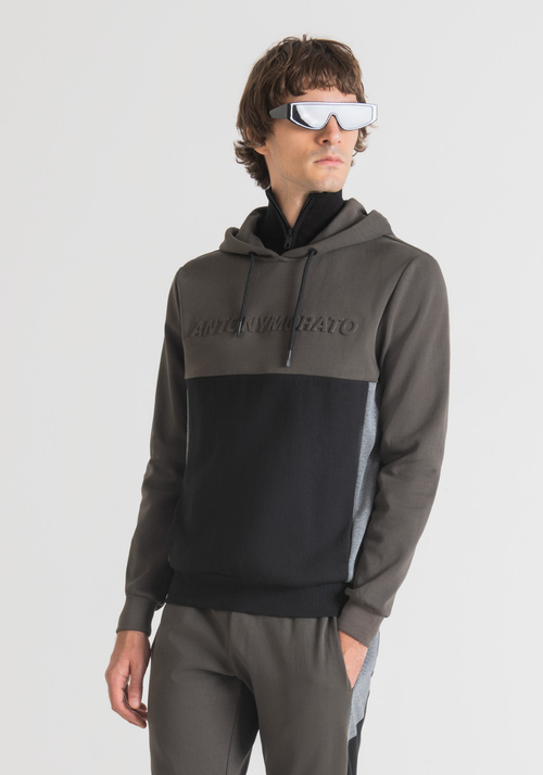 REGULAR FIT HOODIE WITH EMBOSSED LOGO - Men's Sweatshirts | Antony Morato Online Shop