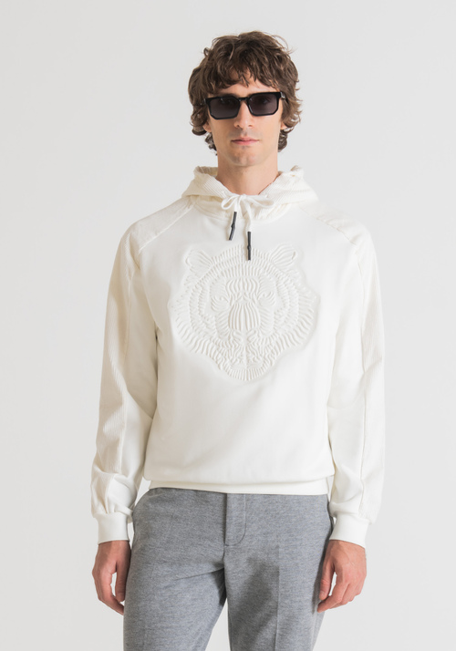 REGULAR-FIT HOODIE WITH EMBOSSED TIGER PRINT - Men's Sweatshirts | Antony Morato Online Shop