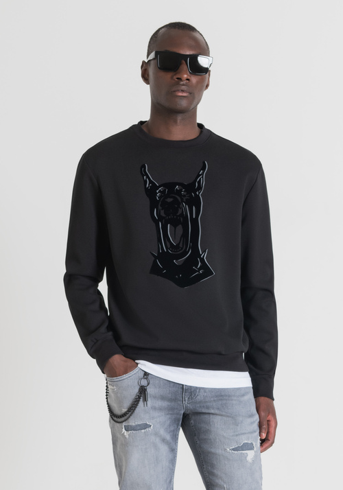 REGULAR FIT SWEATSHIRT WITH DOBERMANN PRINT - Men's Sweatshirts | Antony Morato Online Shop