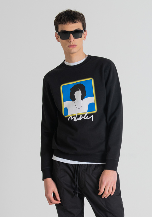 REGULAR-FIT SWEATSHIRT WITH MARCO LODOLA PRINT - Men's Sweatshirts | Antony Morato Online Shop