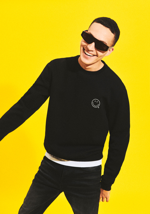 FELPA REGULAR FIT CON STAMPA SMILEY - Abbigliamento Uomo | Antony Morato Online Shop
