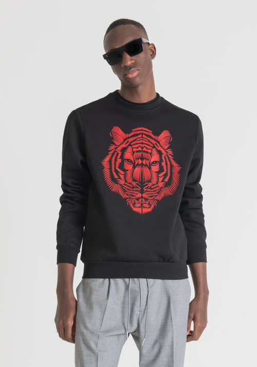 REGULAR-FIT SWEATSHIRT WITH TIGER PRINT - Men's Sweatshirts | Antony Morato Online Shop