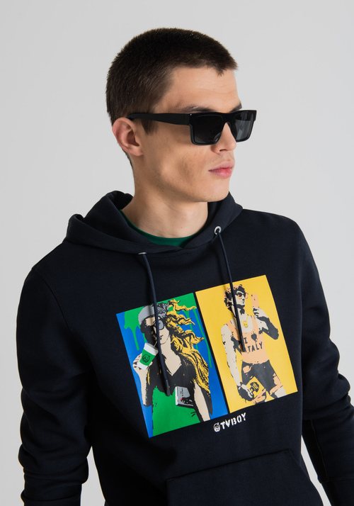 REGULAR-FIT SWEATSHIRT WITH TVBOY PRINT - Men's Sweatshirts | Antony Morato Online Shop