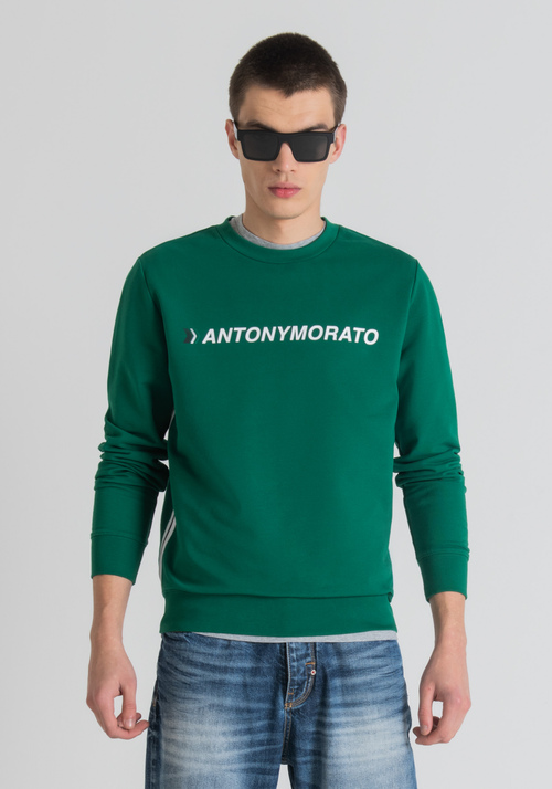 SLIM-FIT SWEATSHIRT IN SOFT STRETCH COTTON - Leisure Outfit | Antony Morato Online Shop