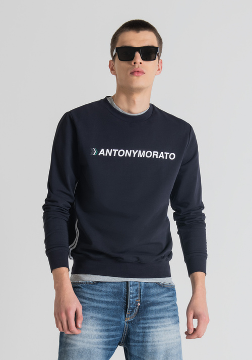 SLIM-FIT SWEATSHIRT IN SOFT STRETCH COTTON - Men's Sweatshirts | Antony Morato Online Shop