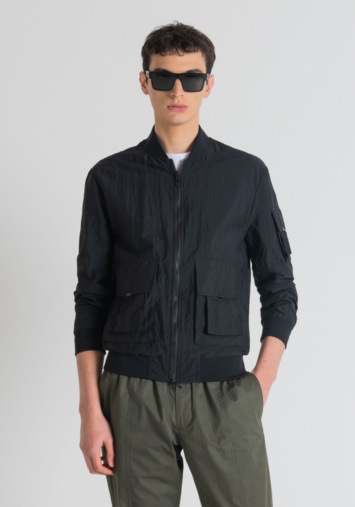 REGULAR FIT BOMBER JACKET WITH CREASED EFFECT - Men's Field Jackets and Coats | Antony Morato Online Shop