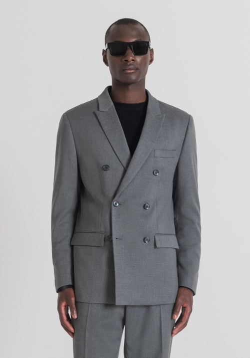 "ROGER" REGULAR-FIT DOUBLE-BREASTED JACKET IN TWILL - Clothing | Antony Morato Online Shop
