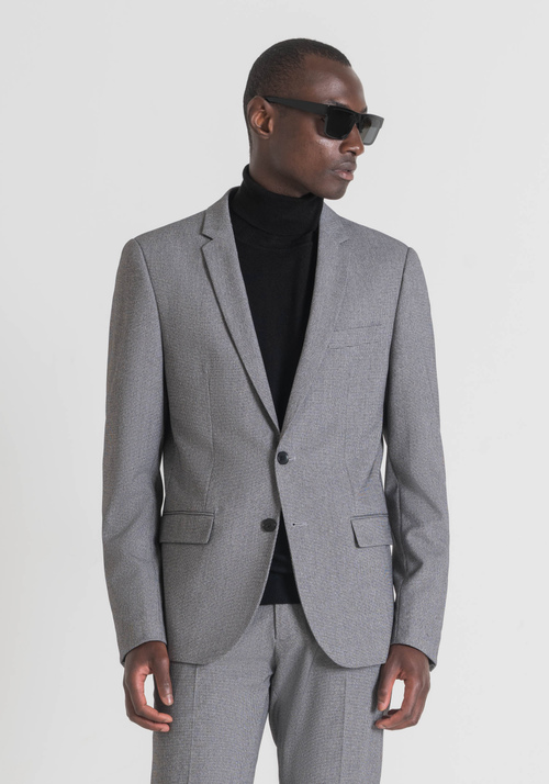 "BONNIE" SLIM FIT SINGLE-BREASTED JACKET WITH MICRO-PATTERN PRINT - Men's Clothing | Antony Morato Online Shop