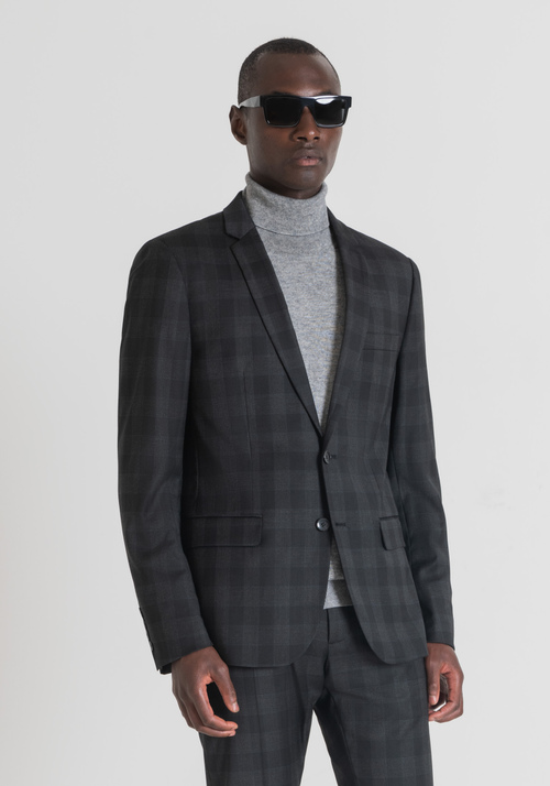 "BONNIE" SLIM-FIT JACKET WITH CHECK PATTERN - Clothing | Antony Morato Online Shop