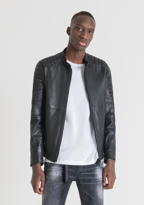 SLIM FIT GENUINE LEATHER BIKER JACKET - Chinese New Year Outfit | Antony Morato Online Shop