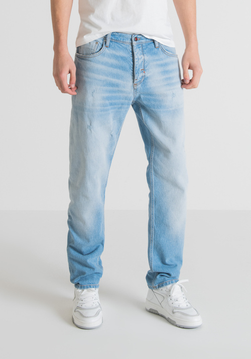 "CLEVE" SLIM-FIT JEANS IN BLEACHED-EFFECT STRETCH DENIM - Jeans | Antony Morato Online Shop