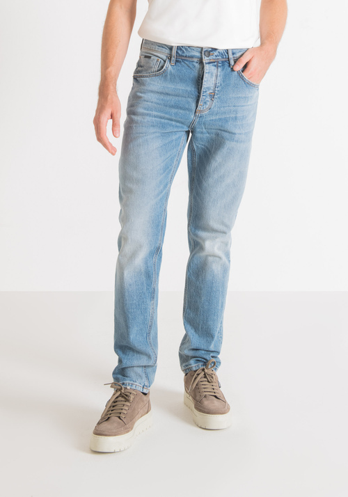 "CLEVE" SLIM-FIT JEANS IN MEDIUM-WASH STRETCH DENIM - Men's Slim Fit Jeans | Antony Morato Online Shop