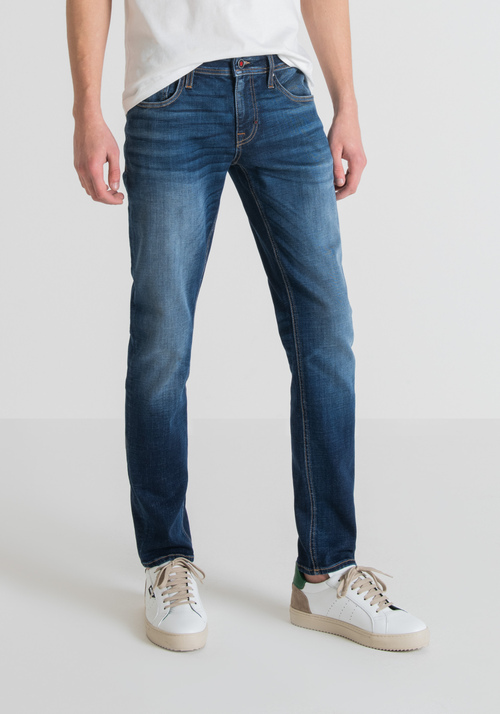 “OZZY” TAPERED-FIT DARK BLUE STRETCH-DENIM JEANS - Jeans | Antony Morato Online Shop