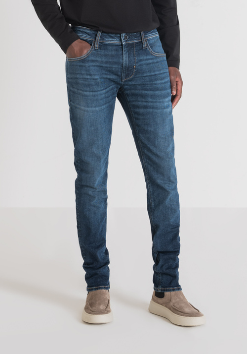 "OZZY" TAPERED-FIT DARK BLUE STRETCH-DENIM JEANS - Jeans | Antony Morato Online Shop