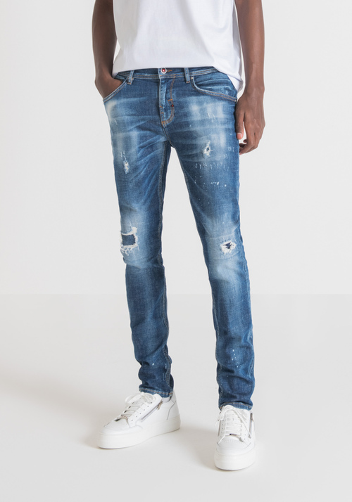 JEANS SUPER SKINNY FIT “GILMOUR” IN STRETCH DENIM RICICLATO - Jeans Super Skinny Fit Uomo | Antony Morato Online Shop