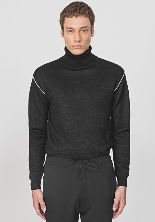 HIGH-NECK SWEATER IN A WARM WOOL-BLEND YARN - Knitwear | Antony Morato Online Shop