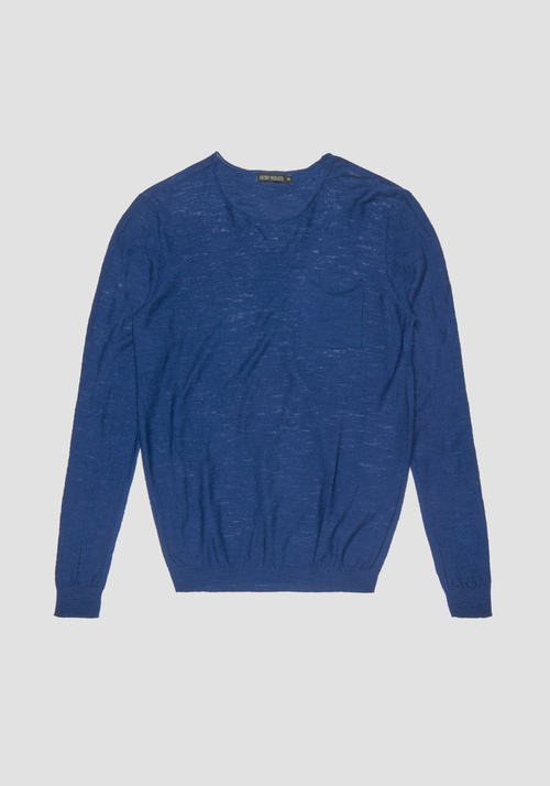 CREW-NECK SWEATER WITH BREAST POCKET AND RAW-CUT EDGES - Archivio 40% OFF | Antony Morato Online Shop