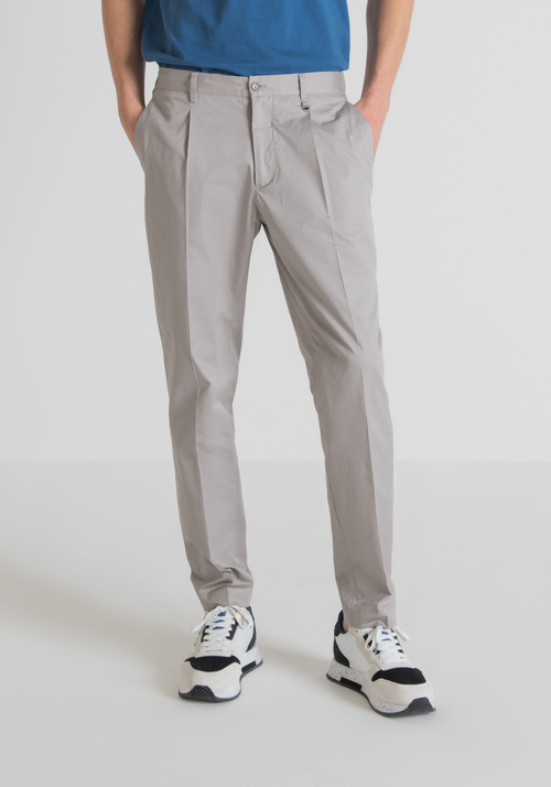 “GUSTAF” CARROT-FIT PURE COTTON TROUSERS WITH DRAWSTRING - Mood Tokyo | Antony Morato Online Shop