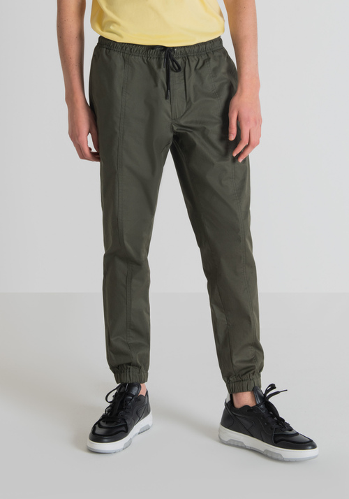 CARROT-FIT TROUSERS IN PURE COTTON WITH DRAWSTRING - Men's Trousers | Antony Morato Online Shop