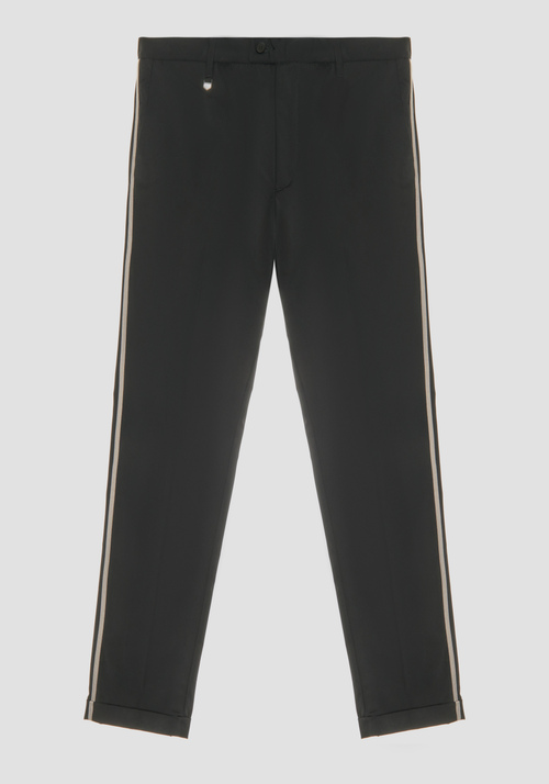 CLASSIC CUT CARROT FIT TROUSERS IN VISCOSE WITH SIDE STRIPE - Archivio 35% OFF | Antony Morato Online Shop