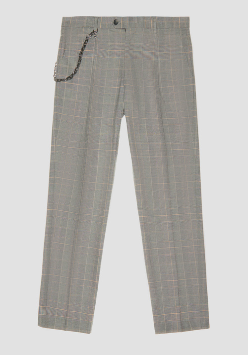 EDITH SLIM FIT TROUSERS IN COTTON CHAMBRAY WITH PRINCE OF WALES PATTERN - Archivio 55% OFF | Antony Morato Online Shop
