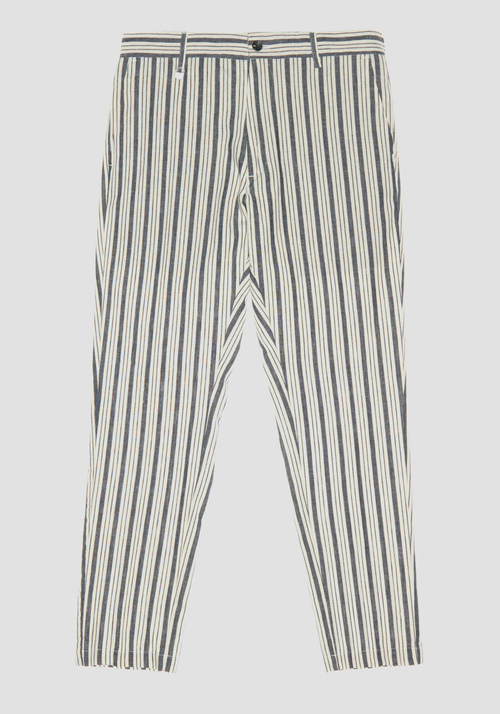 PANTALONI JOE SLIM FIT IN MISTO LINO A RIGHE - Pantaloni | Antony Morato Online Shop