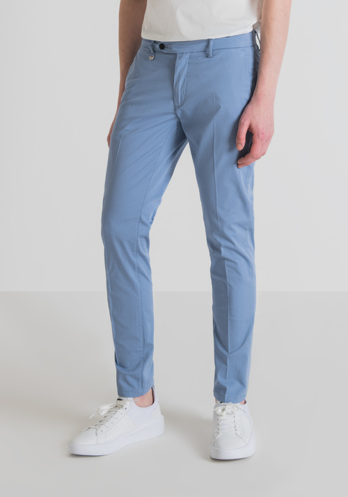 “BRYAN” SKINNY-FIT TROUSERS IN STRETCHY MICRO-WOVEN COTTON | Antony Morato Online Shop