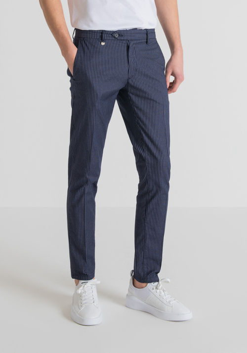 “BRYAN” STRIPED SKINNY FIT TROUSERS - Men's Trousers | Antony Morato Online Shop