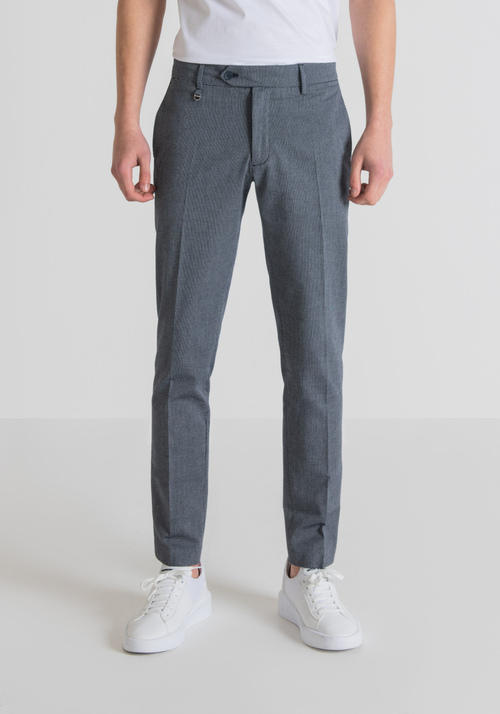 “BRYAN” SKINNY FIT TROUSERS WITH MICRO-PATTERN | Antony Morato Online Shop