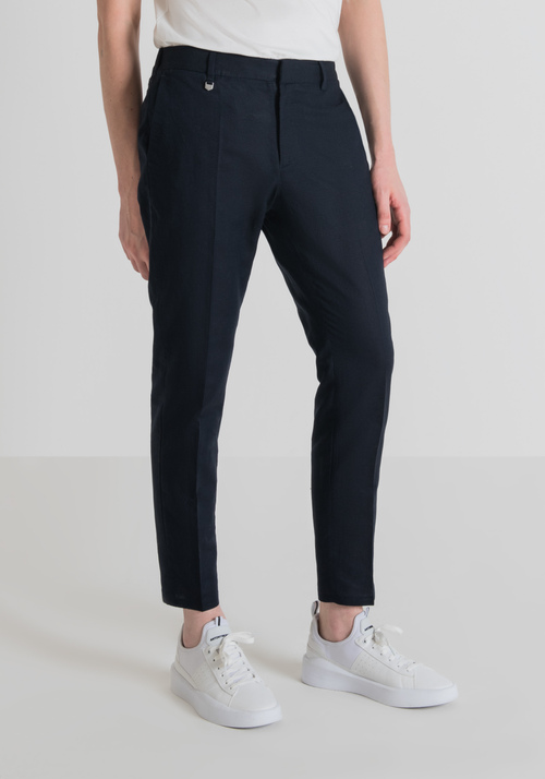 SLIM-FIT “ARTHUR” TROUSERS IN A SOFT COTTON BLEND WITH AN ELASTICATED DRAWSTRING WAIST - Men's Trousers | Antony Morato Online Shop