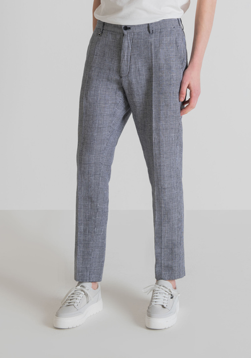 “JOE” SLIM FIT TROUSERS IN COTTON BLEND AND LINEN WITH DRAWSTRING - Men's Trousers | Antony Morato Online Shop