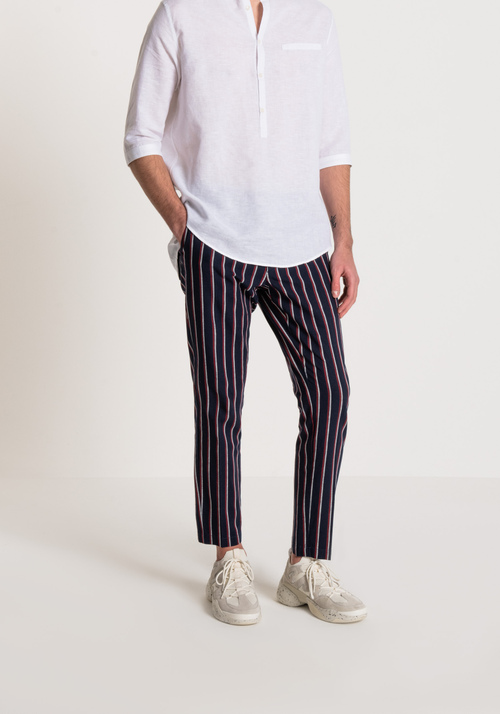 SLIM-FIT “JOE” TROUSERS IN A SOFT LINEN-AND-COTTON BLEND WITH AN ELASTICATED WAIST - Archivio 55% OFF | Antony Morato Online Shop
