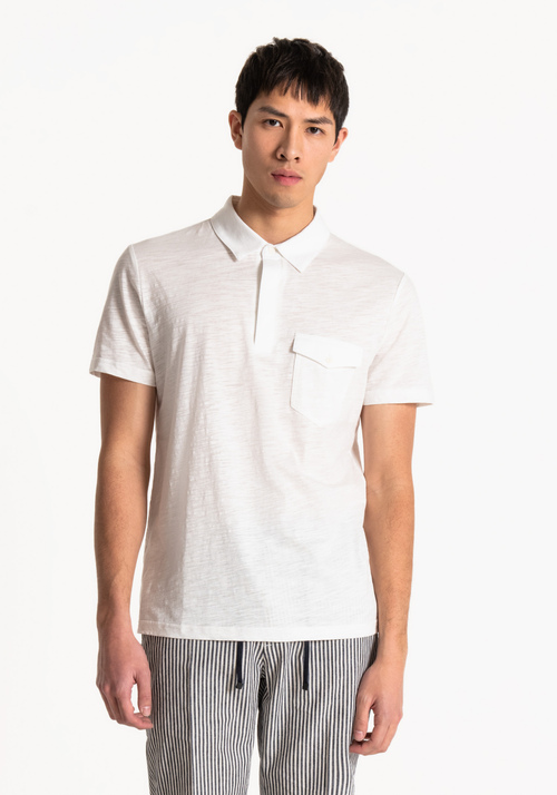 REGULAR-FIT POLO SHIRT IN SOLID-COLOUR COTTON - T-shirts and Polo | Antony Morato Online Shop