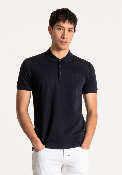 Slim fit black polo t shirt Clearance