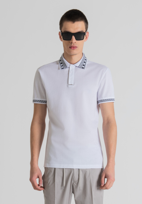 SLIM FIT POLO SHIRT IN PIQUÉ WITH PRINT | Antony Morato Online Shop