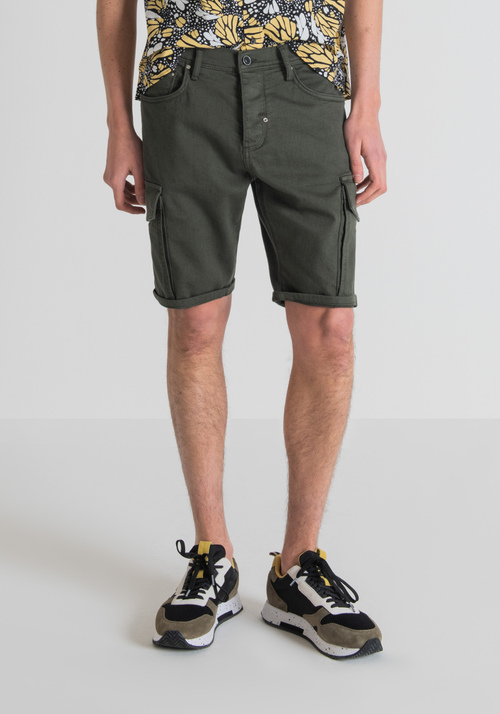 “ARGON” SLIM-FIT COTTON BULL CARGO SHORTS - Men's Shorts | Antony Morato Online Shop