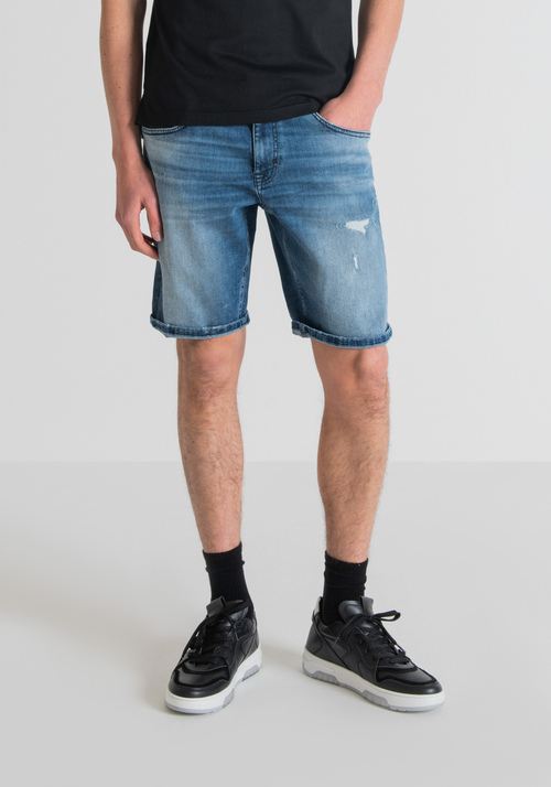 SHORTS SKINNY FIT “DAVE” IN DENIM STRETCH CHIARO - Jeans Skinny Fit Uomo | Antony Morato Online Shop