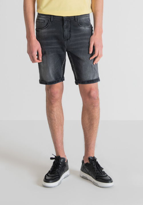 “DAVE” SKINNY-FIT SHORTS IN DARK STRETCH DENIM - Men's Skinny Fit Jeans | Antony Morato Online Shop
