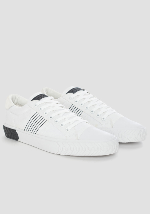 “BLADE” LOW-TOP SNEAKER IN COTTON CANVAS WITH TONAL SUEDED DETAILING - Private Sale 30% OFF | Antony Morato Online Shop