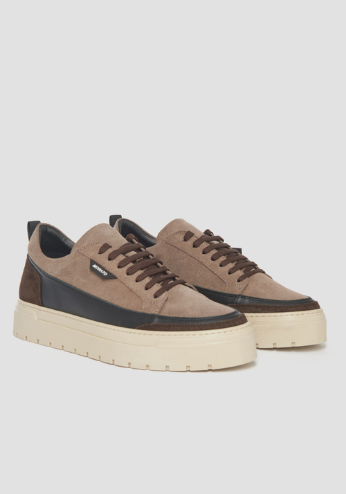 "FLINT" SNEAKERS IN SUEDE WITH LEATHER DETAILS - Men's Shoes | Antony Morato Online Shop