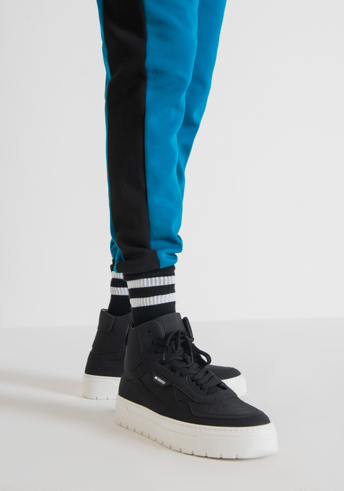 "GOSH" MID-TOP SNEAKERS IN FABRIC AND RECYCLED NUBUCK - Men's Shoes | Antony Morato Online Shop