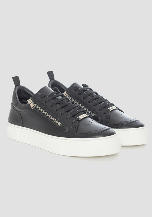 "ROW" PURE LEATHER SNEAKER WITH ZIP - Carry Over | Antony Morato Online Shop