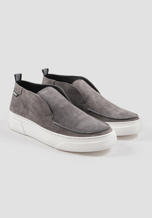 "BRUNT" SLIP-ON SNEAKERS IN ALL-SUEDE LEATHER - In the Mood for Denim | Antony Morato Online Shop
