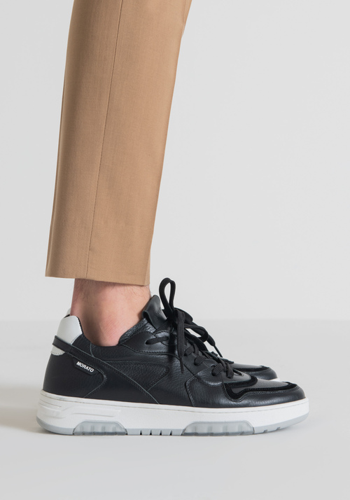 LEATHER RUNNING SNEAKER WITH SUEDE DETAILS - Men's Shoes | Antony Morato Online Shop