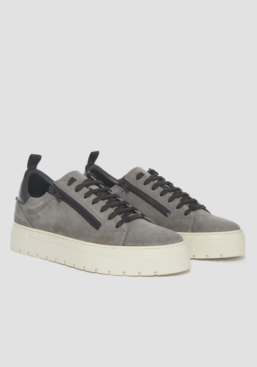 "ZIPPER" SNEAKERS IN SUEDE WITH SIDE ZIP - Men's Shoes | Antony Morato Online Shop