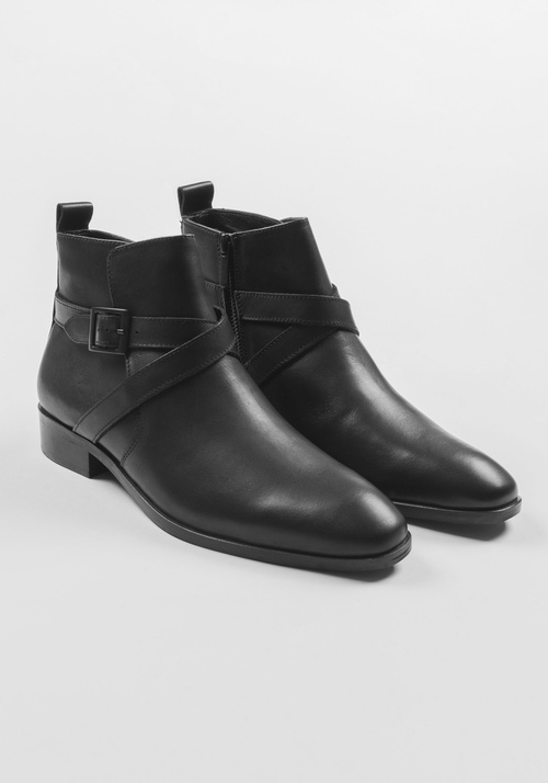 LEATHER CHELSEA BOOT WITH STRAP DETAIL - Men's Formal Shoes | Antony Morato Online Shop