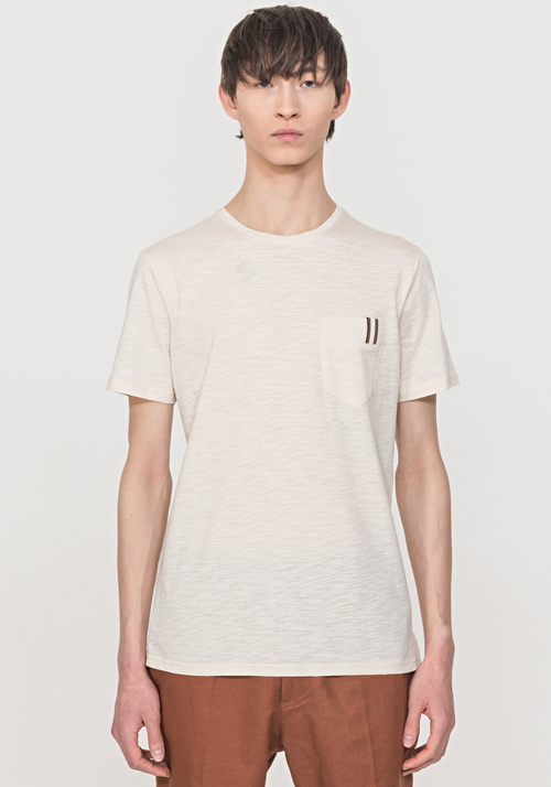 T-SHIRT IN 100% SLUB COTTON WITH BAND DETAIL ON POCKET - Archive Sale | Antony Morato Online Shop
