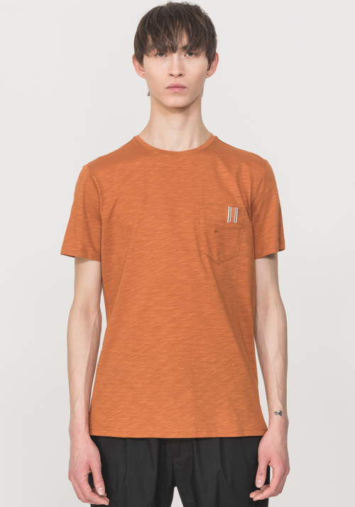 T-SHIRT IN 100% SLUB COTTON WITH BAND DETAIL ON POCKET - T-shirts and Polo | Antony Morato Online Shop